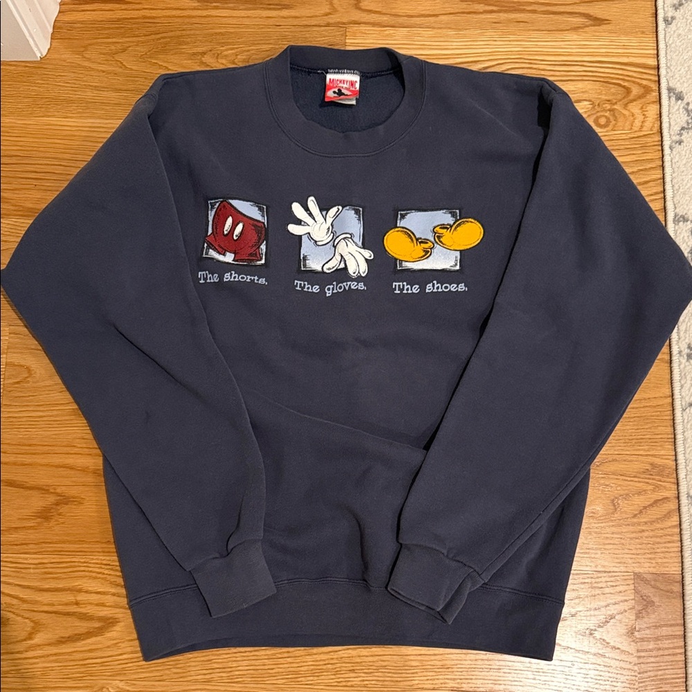 Disney Vintage 90s Oversized Navy Sweatshirt with Iconic Character Elements